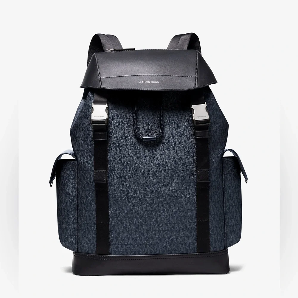MICHAEL KORS Backpack Cooper Logo Rucksack Black Total Pattern